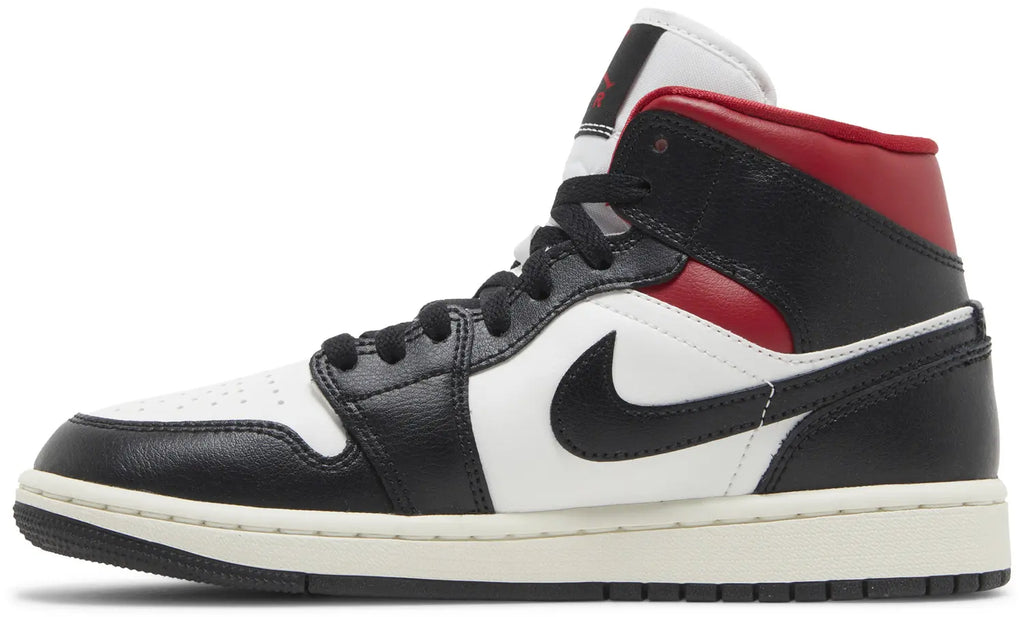 Air Jordan 1 Mid WMNS  "Black Sail Gym Red"